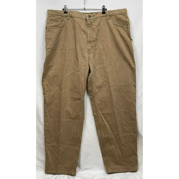 New Lands End Square‎ Rigger Mens Khaki Pants Size 44W x 32L 100% Cotton - Picture 1 of 10